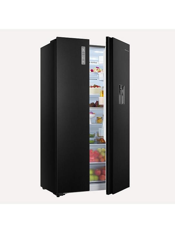 Fridgemaster MS91520DEB 90cm Wide Side by Side, American Fridge Freezer - Black - Image 5
